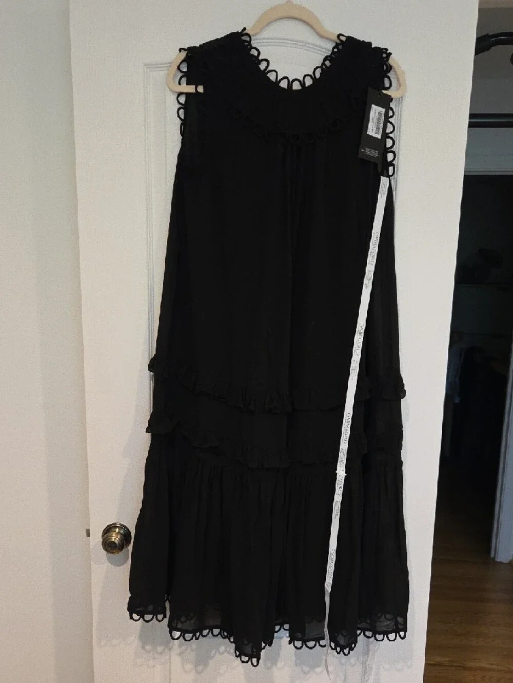 Cynthia Rowley Black Sleeveless Georgette Silk Midi Dress - Picture 2 of 9